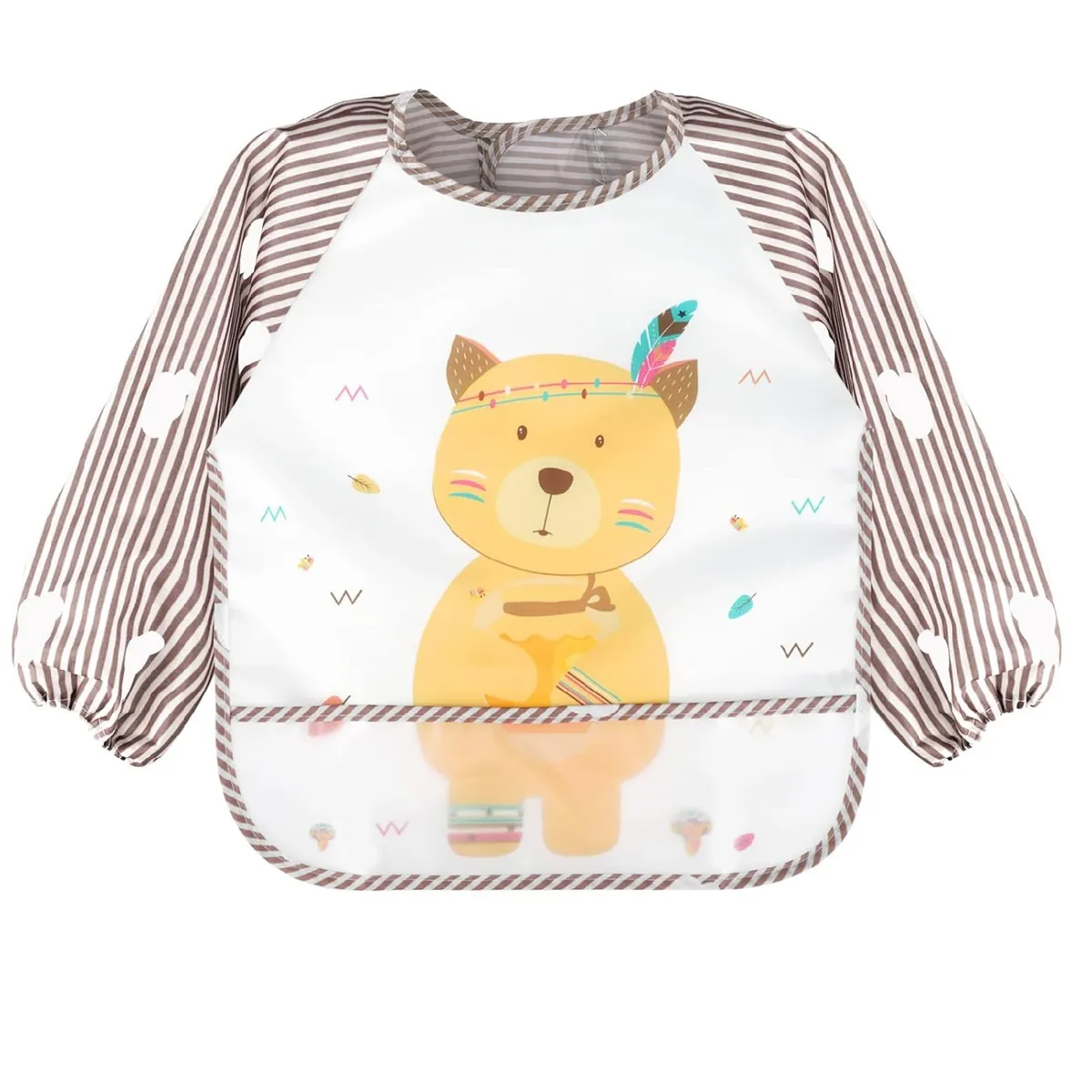 MUNDO BEBE - Babero Delantal Manga Larga Impermeable Bebe Niña Niño
