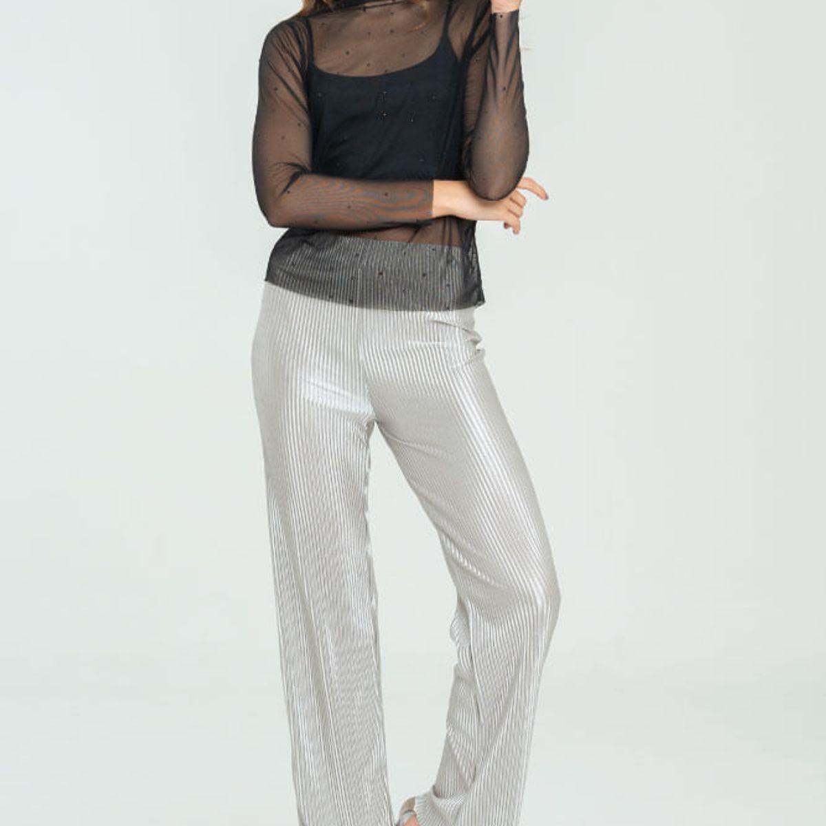 RAGGED - Pantalon plisado Plateado Ragged.