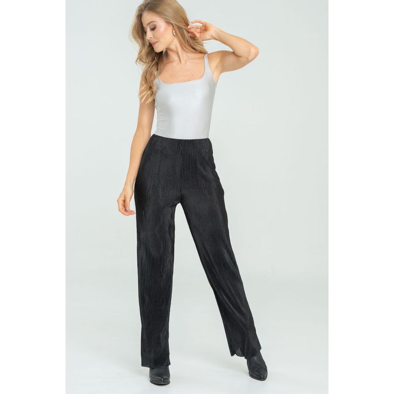 RAGGED - Pantalon plisado Negro Ragged