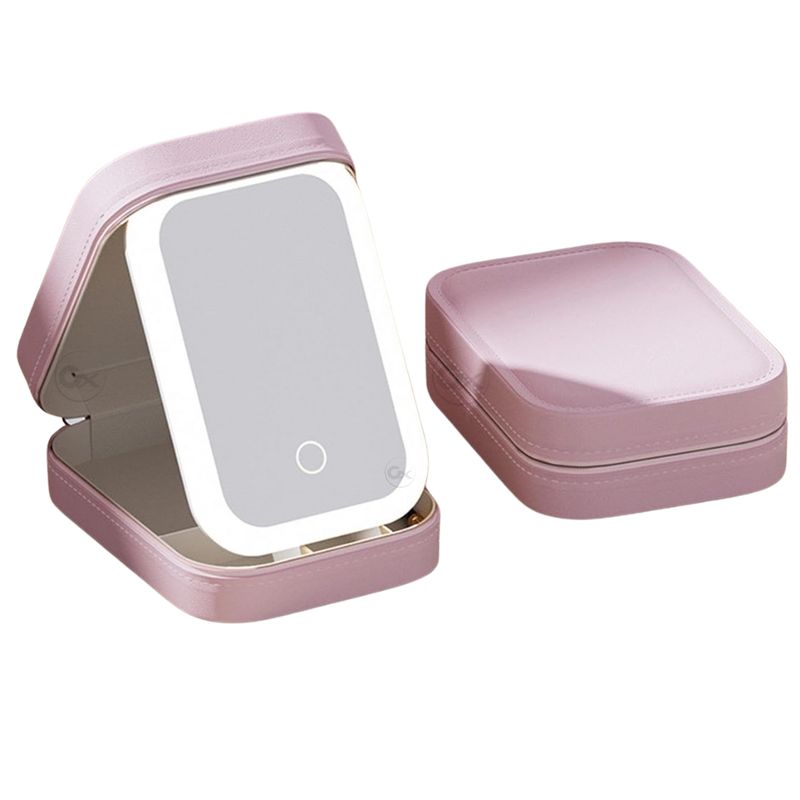 GENERICO - Cosmetiquera Joyero Organizador Luz Led Espejo Recargable