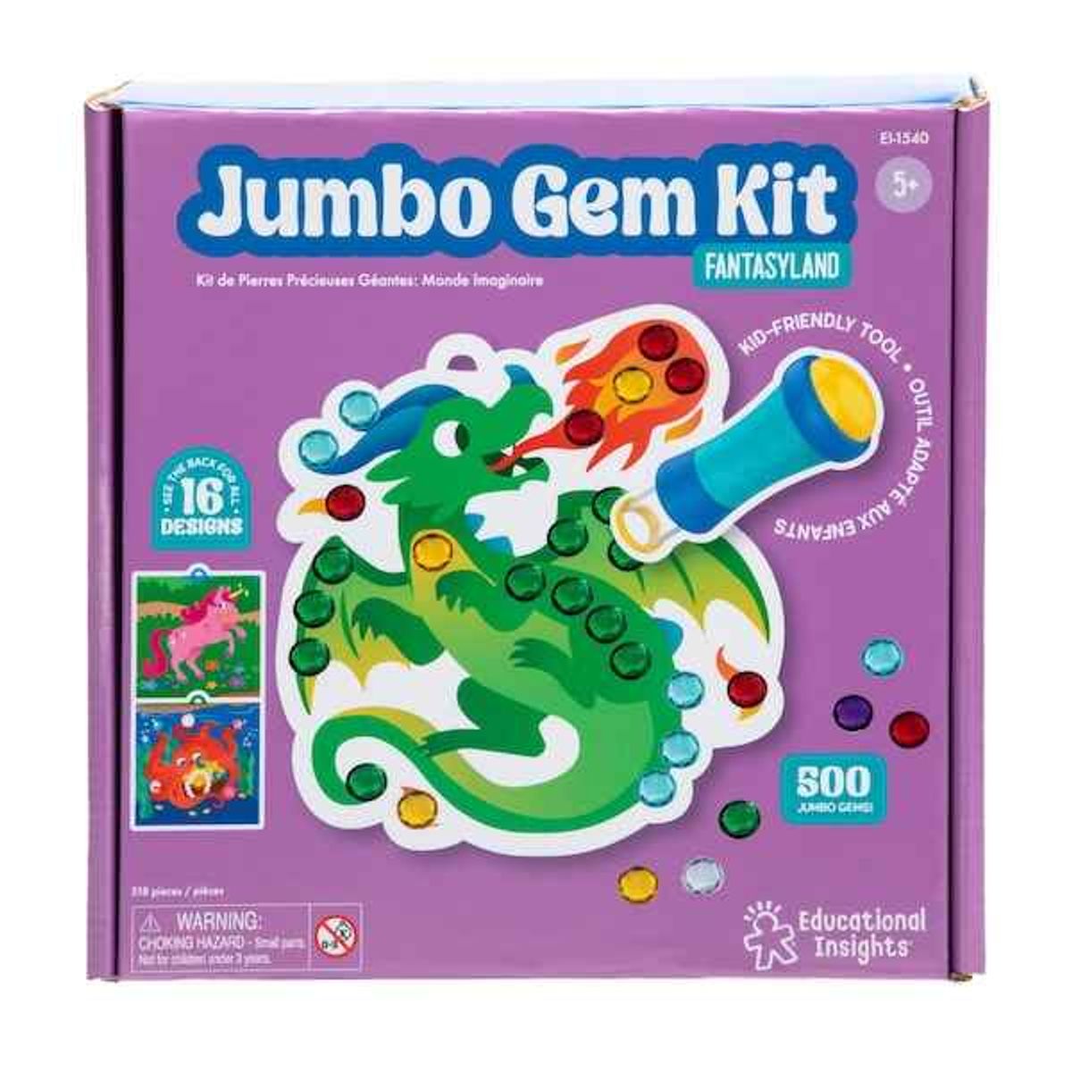 EDUCATIONAL INSIGHTS - Juego Didáctico Gemas Jumbo Y Diseños Fantásticos Niños
