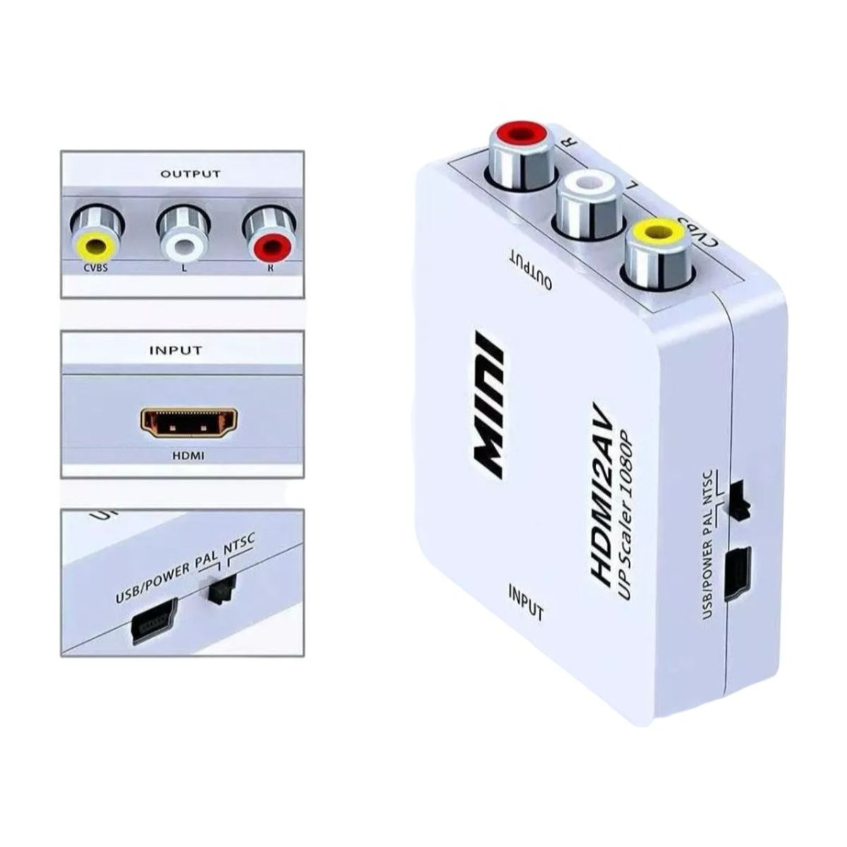 GENERICO - Caja Convertidor Mini HDMI AV Output Input