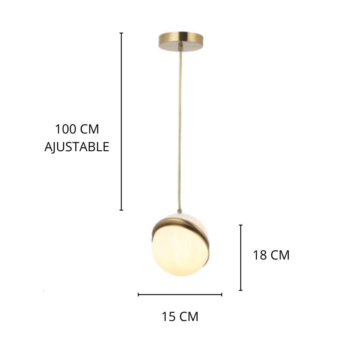 LE CAPRICE - Lámpara Colgante Esfera Media Luna Dorada
