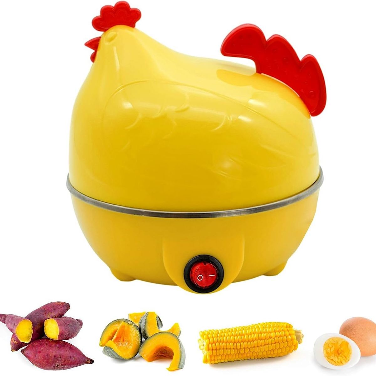 GENERICO - Hervidor De Huevos Multifuncional 7 Huevos Forma De Gallina