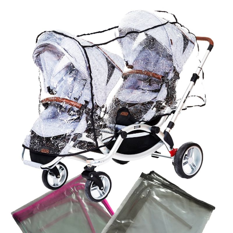 BOOGY - Forro Coche Gemelar Lineal Protector De Lluvia Bebe Rosado