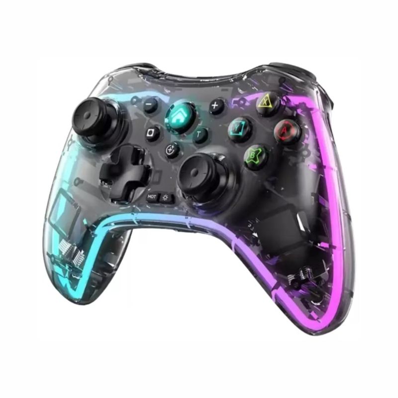 GENERICO - Control Inalambrico Gamepad Transparente Rgb Joystick Lh3