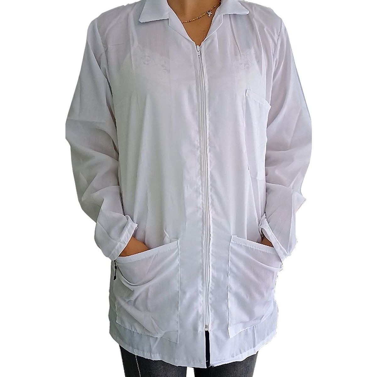 GENERICO - Bata De Laboratorio Unisex  Manga Larga Talla S
