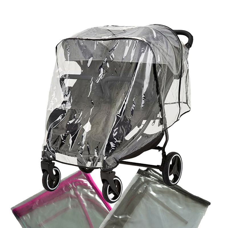 BOOGY - Forro Coche Gemelar Paralelo Protector De Lluvia Bebe Rosado