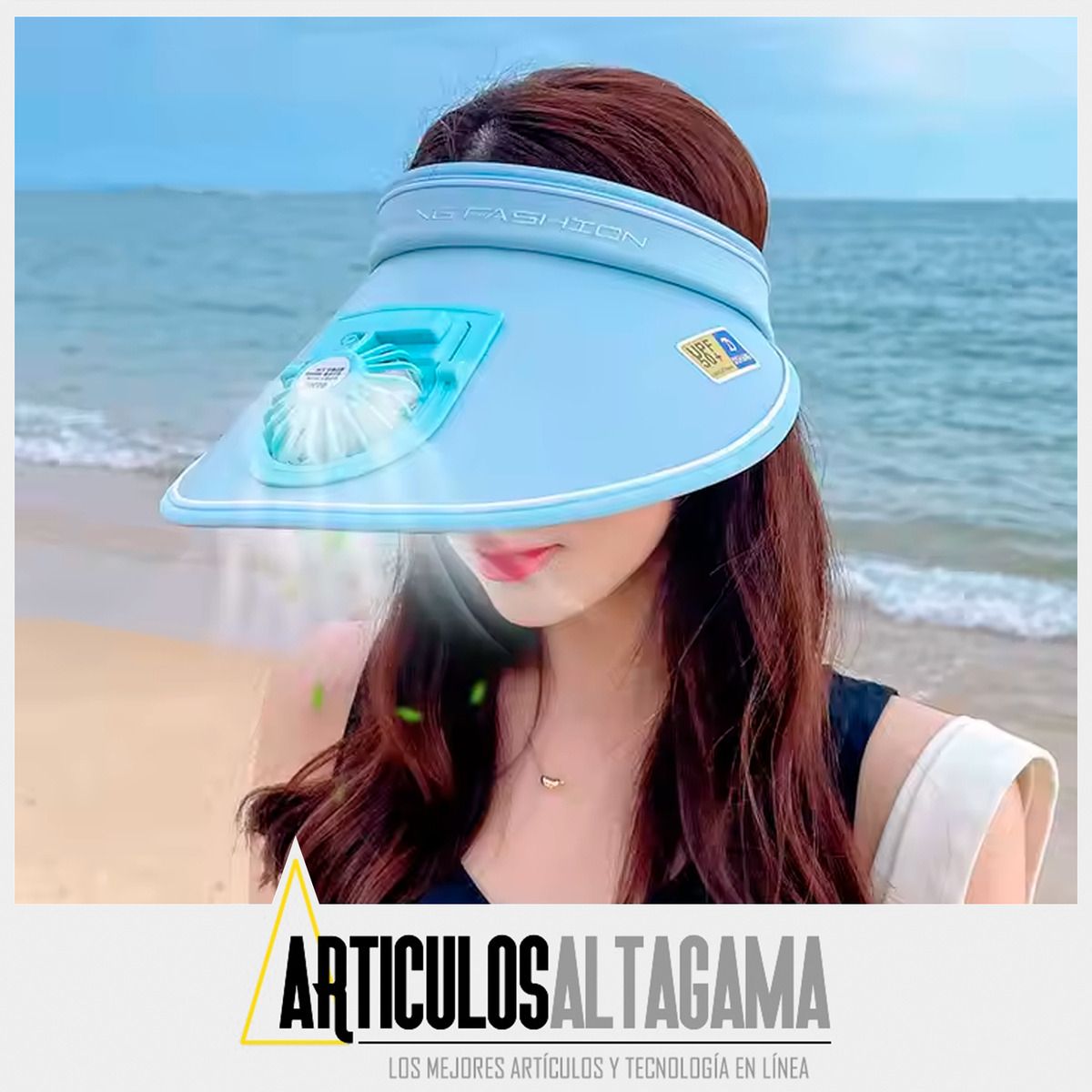 XALTA - Sombrero Gorra Visera Para El Sol Con Ventilador Recargable N