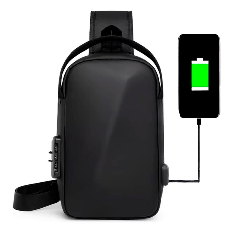 XALTA - Bolso Morral De Seguridad Antirrobo Impermeable Y Puerto Usb Negro