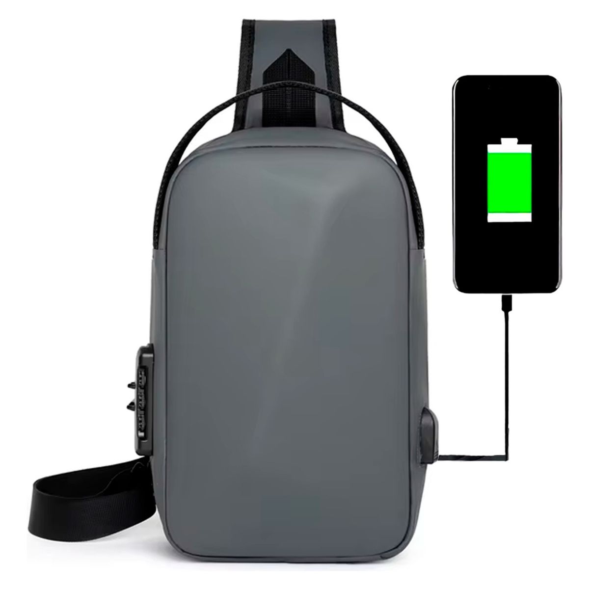 XALTA - Bolso Morral De Seguridad Anti Robo Impermeable Y Usb Gris