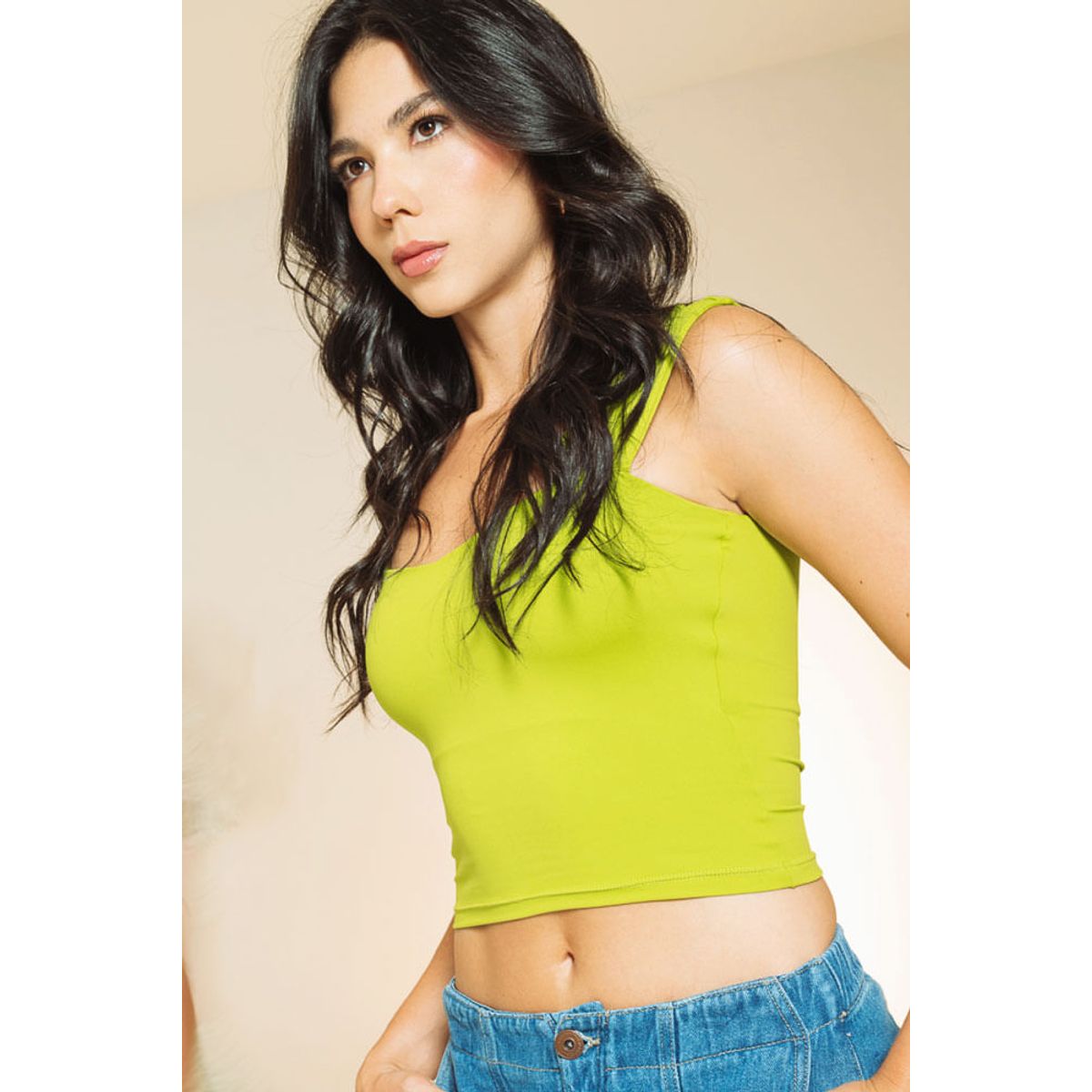 RAGGED - Top sabrina Verde manzana Ragged