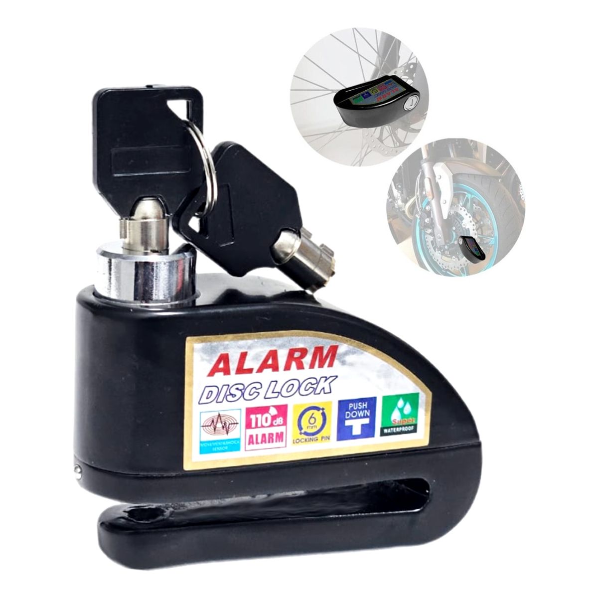 XALTA - Candado Freno De Disco Con Alarma Para Moto O Bicicleta O