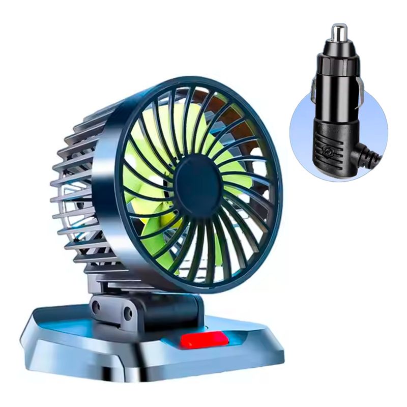 XALTA - Ventilador Potente Para Carro Cigarrera 12v Altura Ajustable