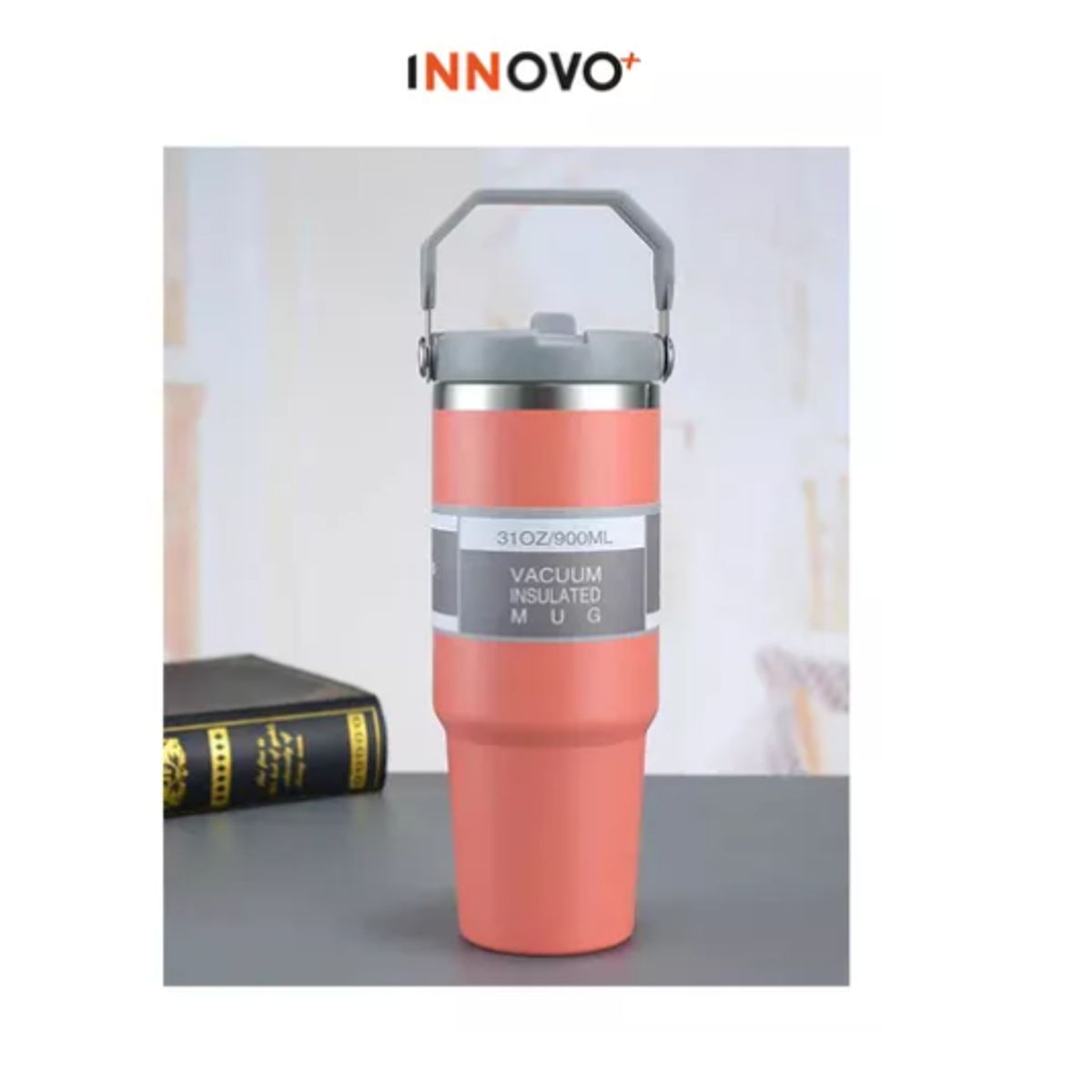 INNOVA - Termo Botella Manija Superior Acero Inoxidable Calor Frío 900 Ml