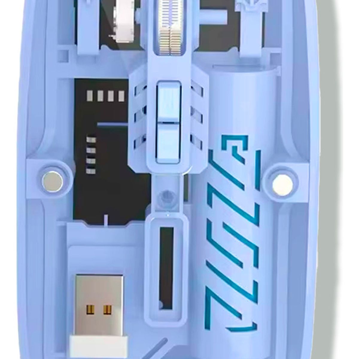 XALTA - Mouse Transparente Bluetooth O Usb Para Pc Celular Y Tablet lila