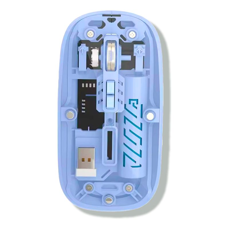 XALTA - Mouse Transparente Bluetooth O Usb Para Pc Celular Y Tablet lila