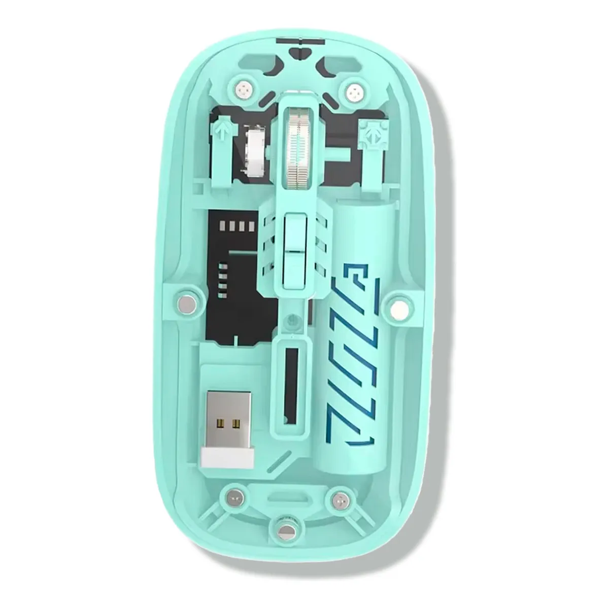 XALTA - Mouse Transparente Bluetooth O Usb Para Pc Celular Y Tablet Verde
