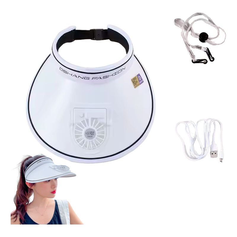 XALTA - Sombrero Gorra Visera Para El Sol Con Ventilador Recargable B
