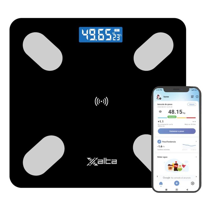 XALTA - Pesa Balanza Inteligente Bluetooth Grasa Peso Corporal