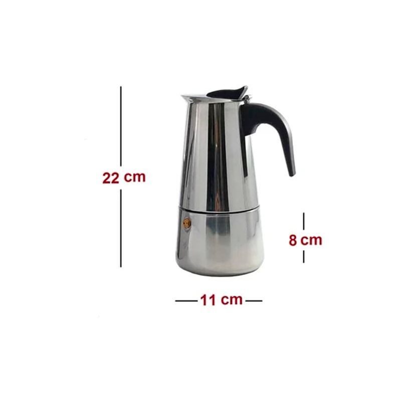 GENERICO - Cafetera Italiana Moka Espresso Maker 9 Tazas- Acero Inoxidable