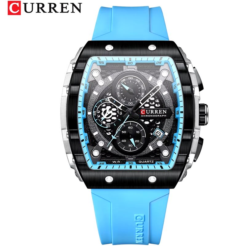 CURREN - Reloj Curren Modelo 8442 Deportivo  Azul Claro