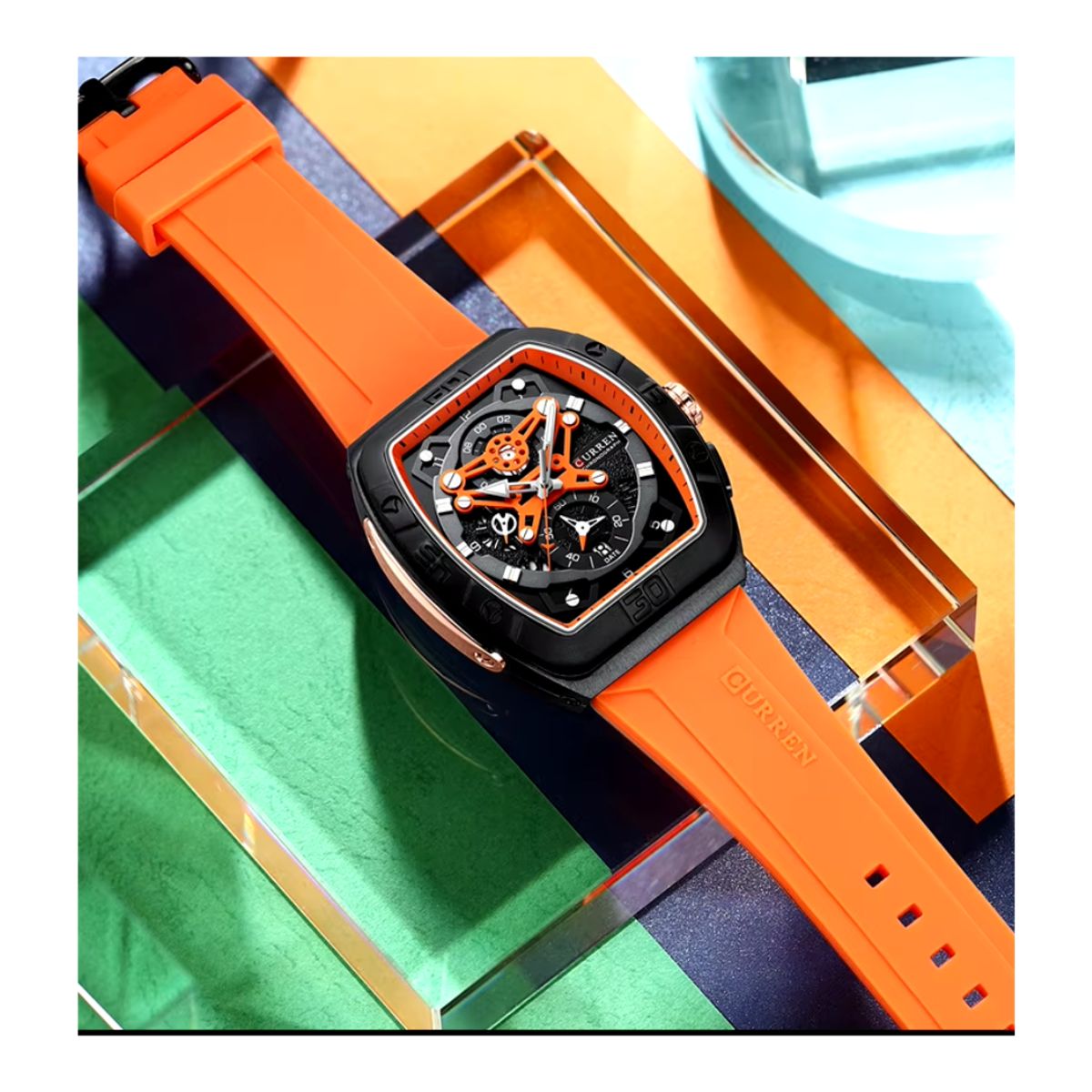 CURREN - Reloj Curren Modelo 8443 Deportivo - Naranja
