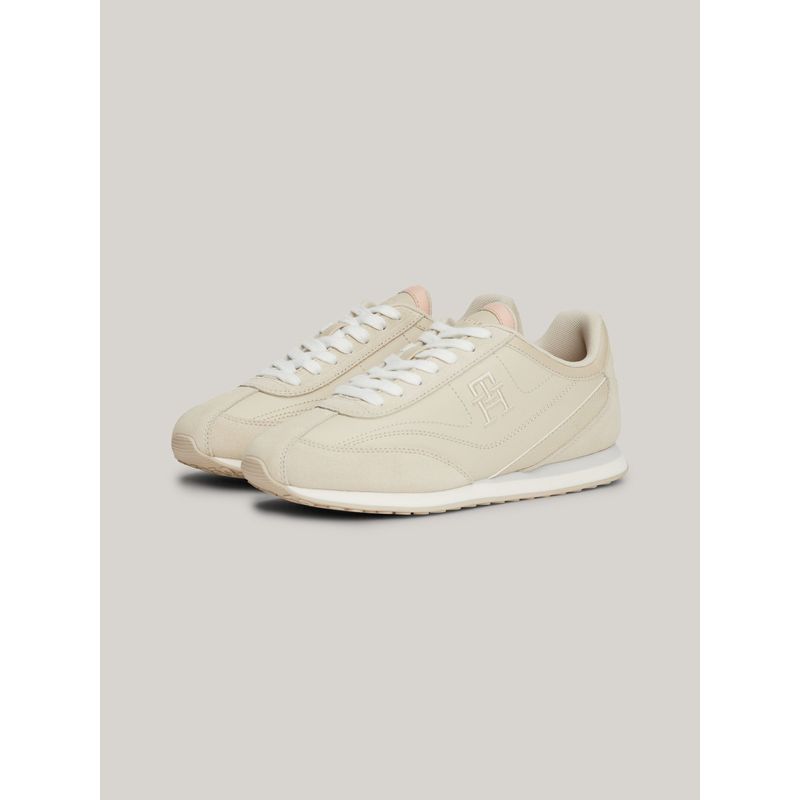 TOMMY HILFIGER - Tenis beige estilo running Heritage de cuero Tommy Hilfiger