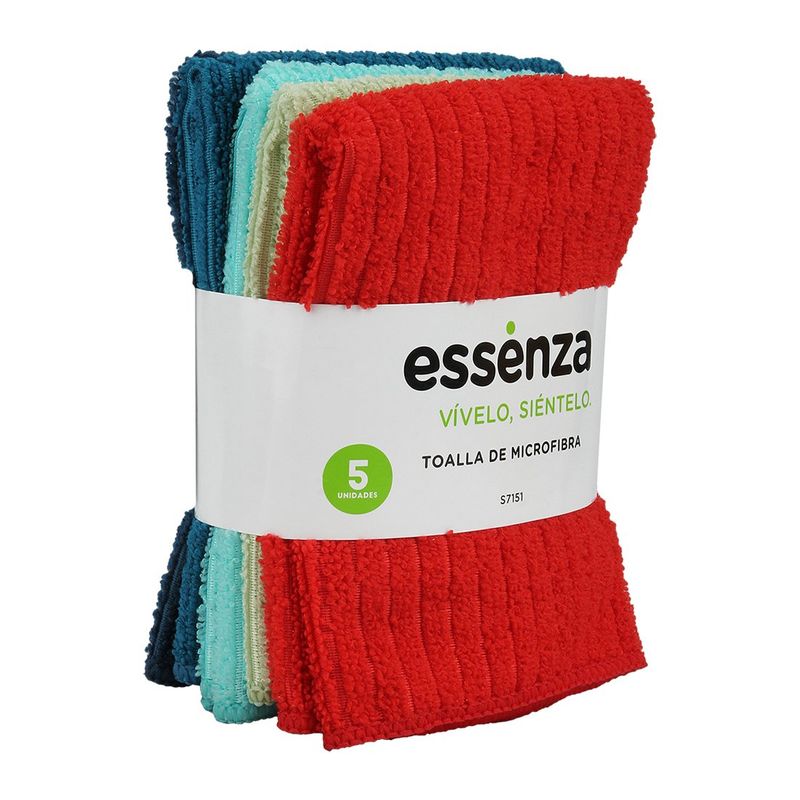 ESSENZA - Paños de Microfibra Pague 5 Lleve 7 Multicolor Essenza 30x30 cm