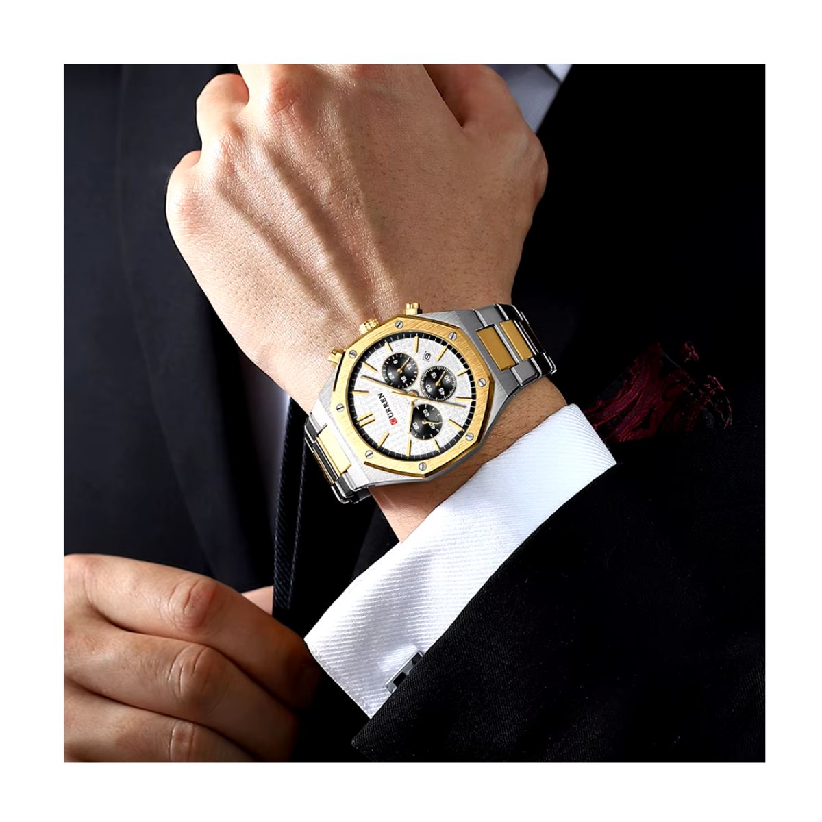 CURREN - Reloj Curren 8440 Elegante Tablero Blanco