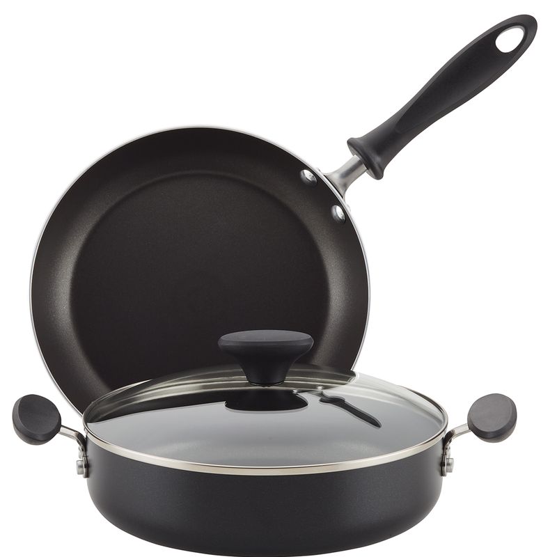 FARBERWARE - Set sartenes 25 cm con mango y 24cm con asas + tapa. Reliance.