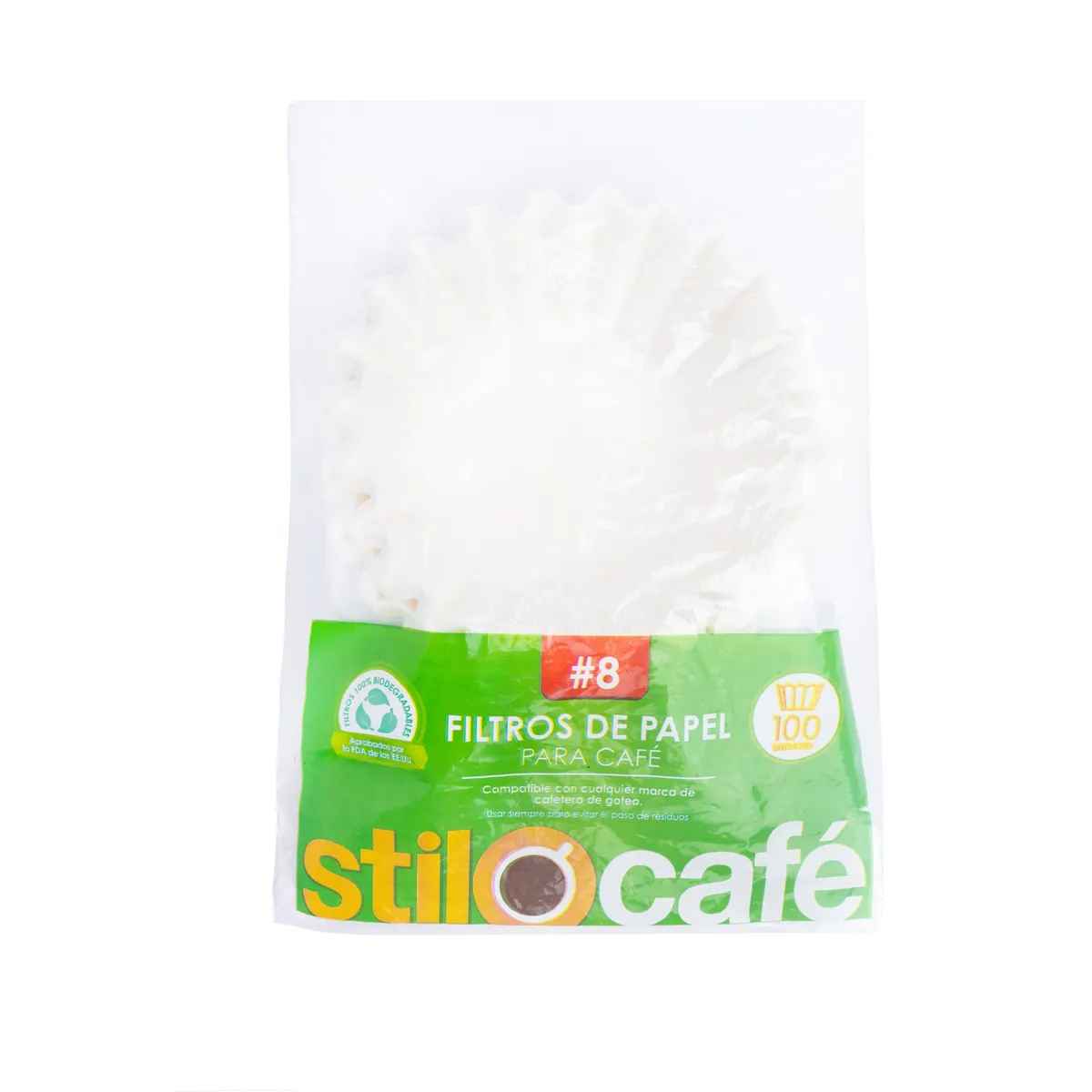 STILOCAFE - Filtro De Cafe Número 8 Stilocafe 100 Canastas
