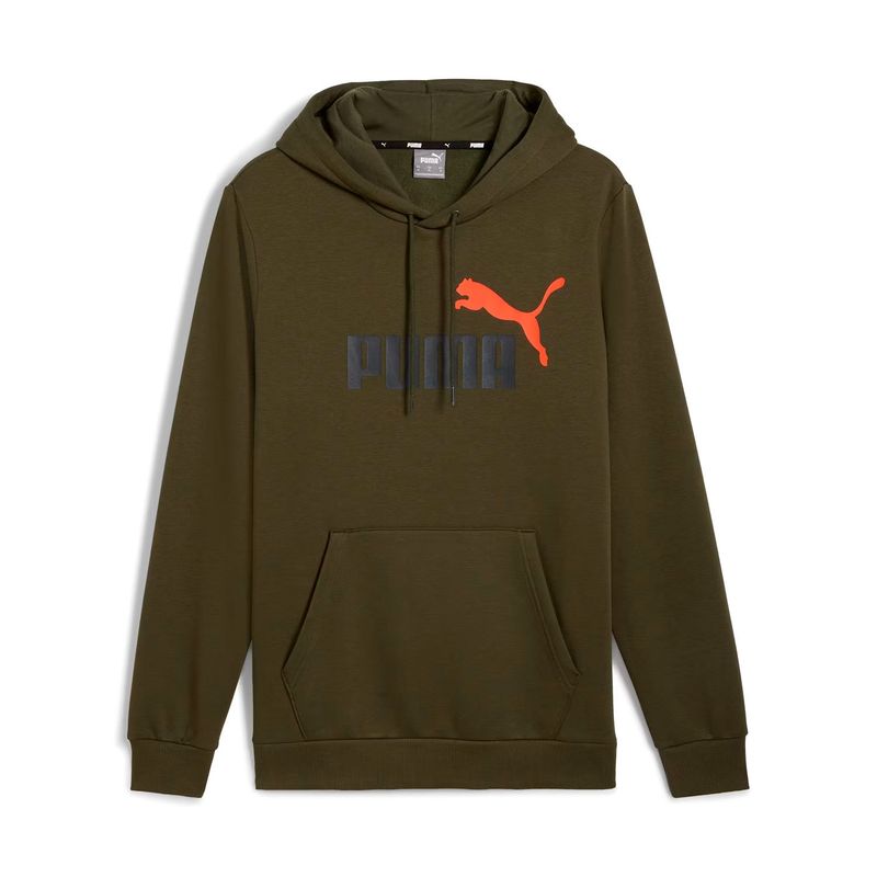 PUMA - Hoody Puma Verde Hombre Pm Ess 2 Col Big Logo Hoodie Fl Green