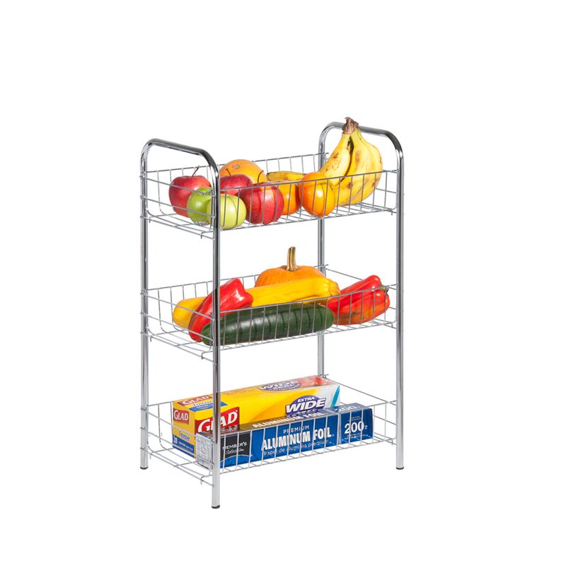 ESSENZA - Organizador Multiusos Cromado con Ruedas Essenza 3 Niveles