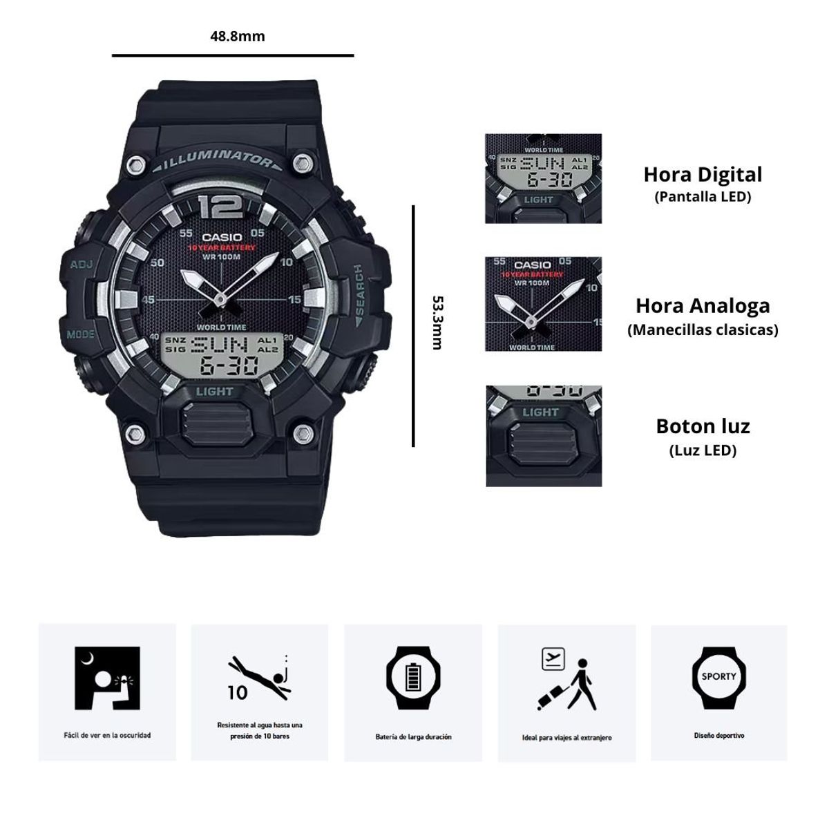 CASIO - Reloj Casio HDC-700-1A Diseño Deportivo