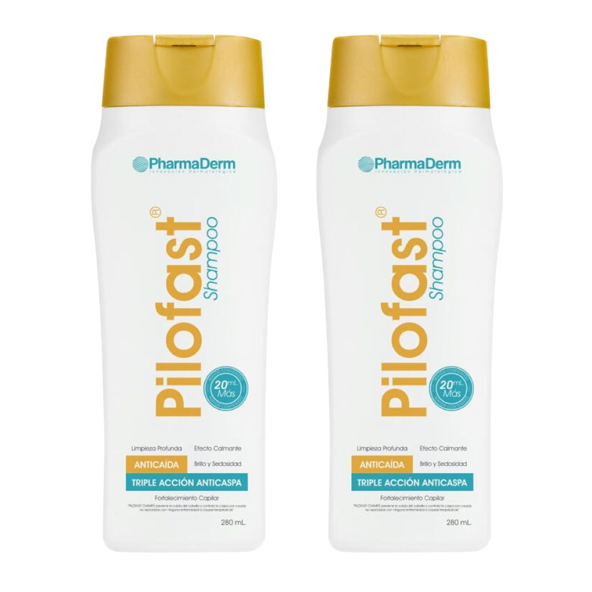 PHARMADERM - Pilofast Champú Anticaspa y Anticaída 2 u, 20% dcto