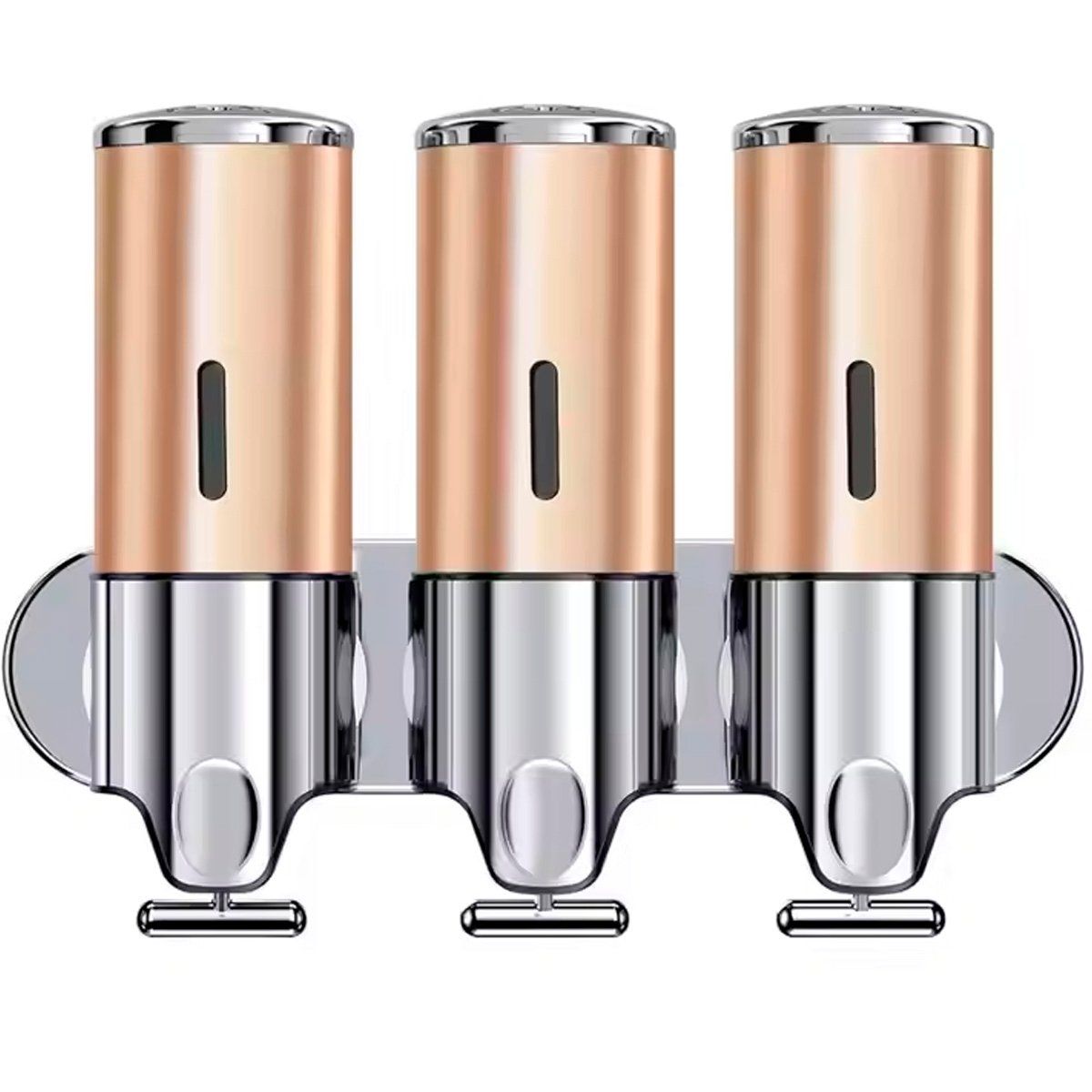 GENERICO - Champú y jabón Luxury Dispenser, 3 cápsulas, 1500 ml, color plateado