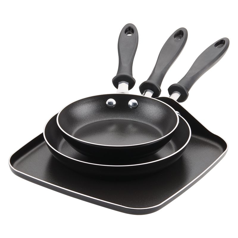 FARBERWARE - Set x3 Pzs Sartenes 18cm+22cm+ plancha 28cm Antiadherente