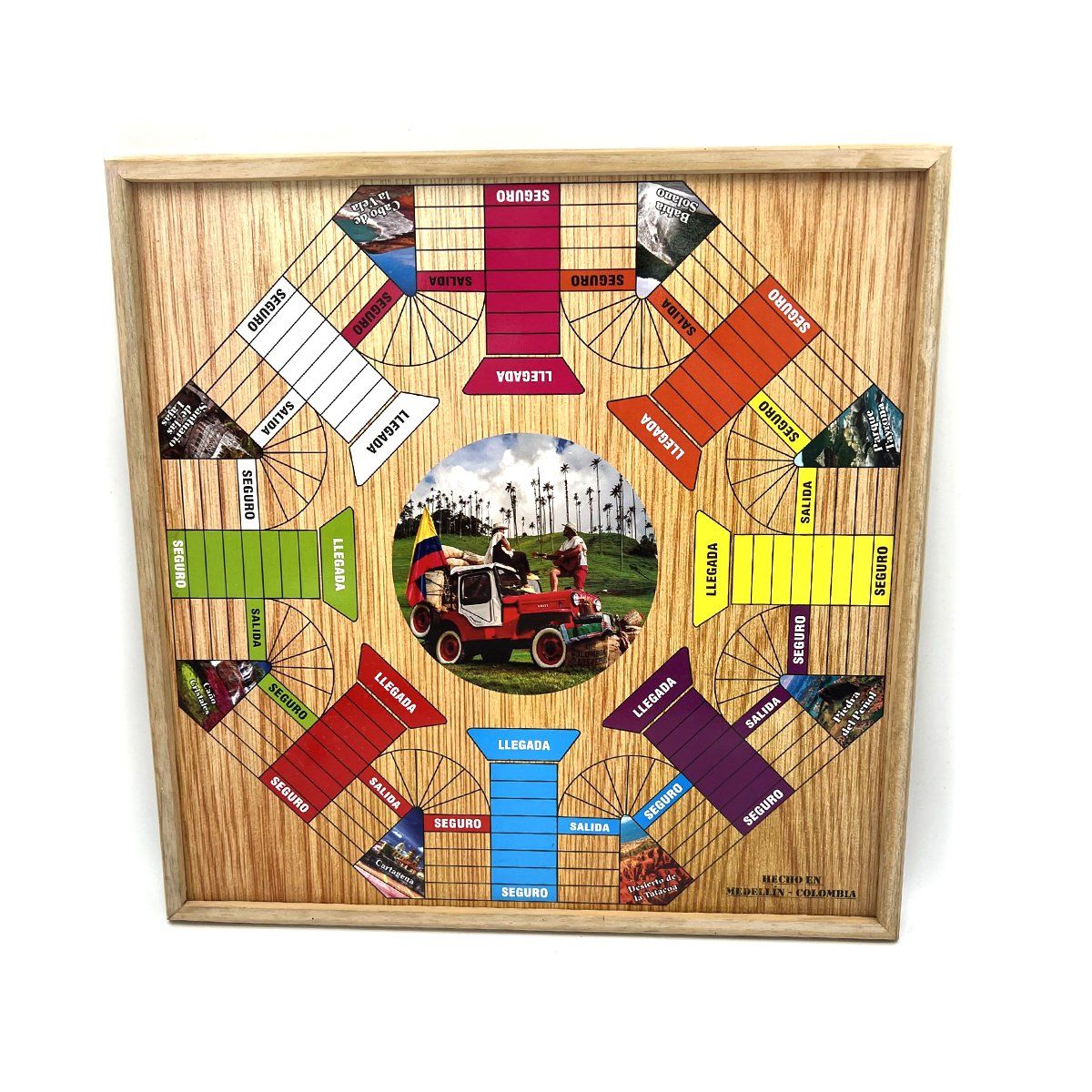 ARTESANAL - Juego De Mesa Parqués Marco 8 Y 6 Puestos Madera Magnético