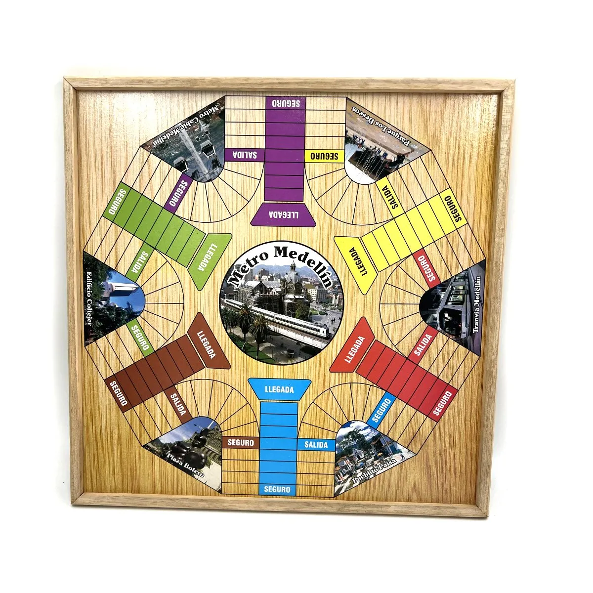 ARTESANAL - Juego De Mesa Parqués Marco 8 Y 6 Puestos Madera Magnético