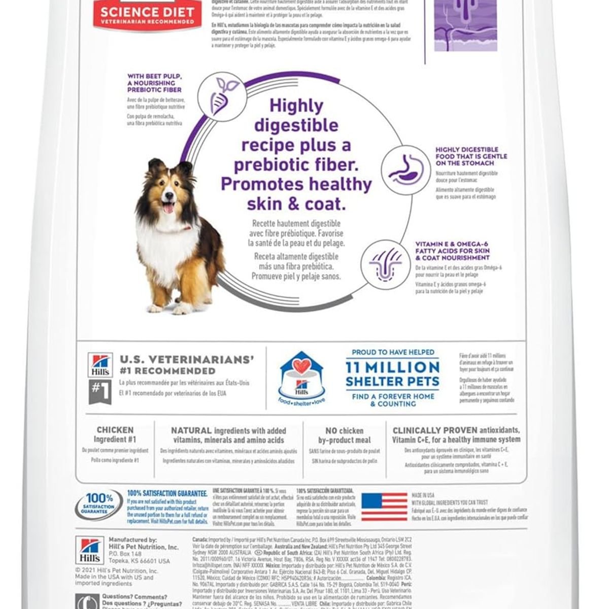 HILLS - Hills Sensitive Stomach estómago sensible piel seca 15,5 Lb