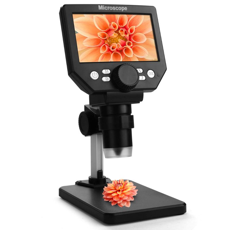 GENERICO - Microscopio digital electrónico USB con base pantalla recargable