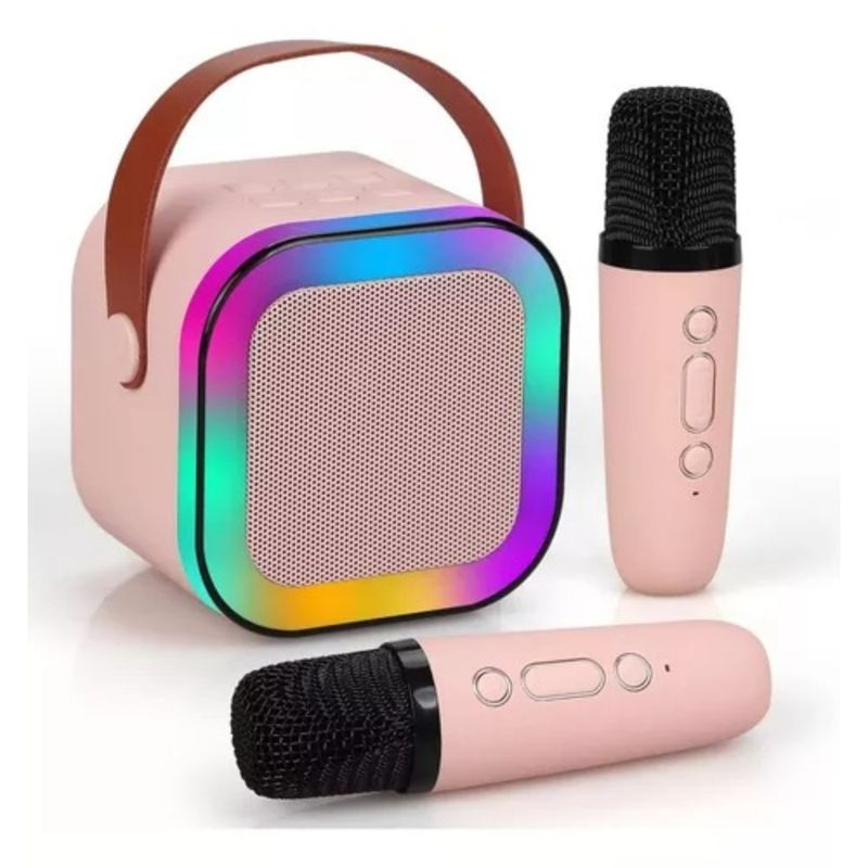 GENERICO - Parlante Altavoz Bluetooth Portátil Karaoke 2 Micrófonos