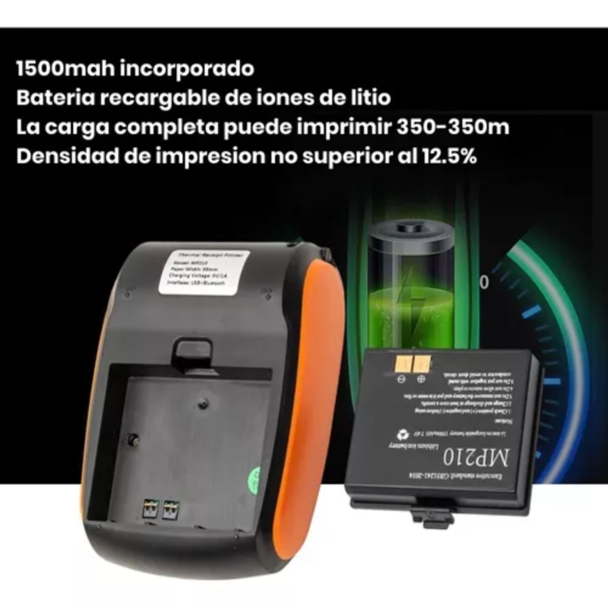 GENERICO - Impresora Térmica Portátil De Recibos Bluetooth + Rollo