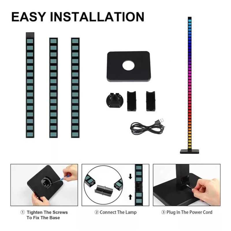GENERICO - Lámpara De Pie Rgb Minimalista Luces Rítmicas App Smart Life