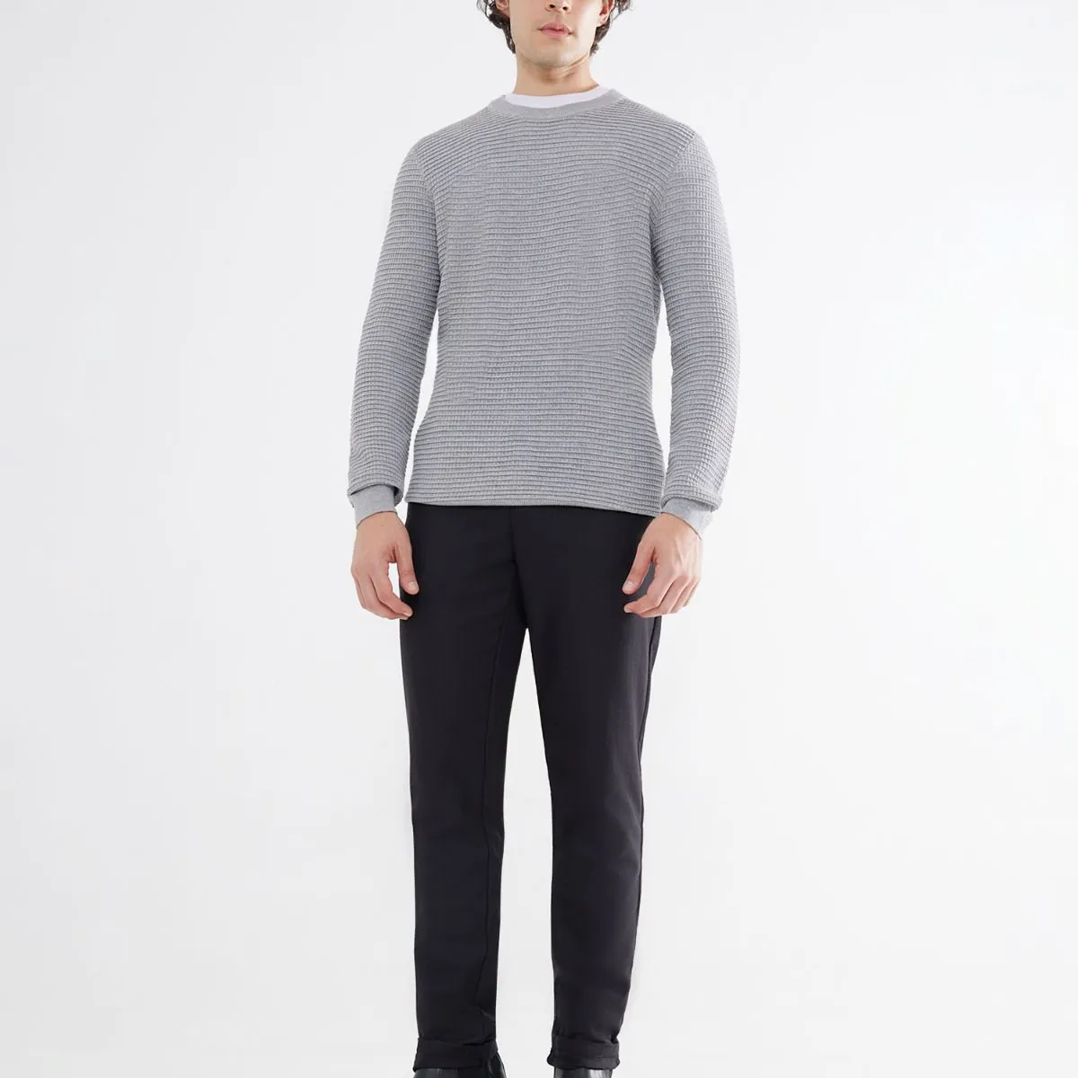 SEVEN SEVEN - Saco Tejido Texturizado  Para Hombre Gris Seven Seven