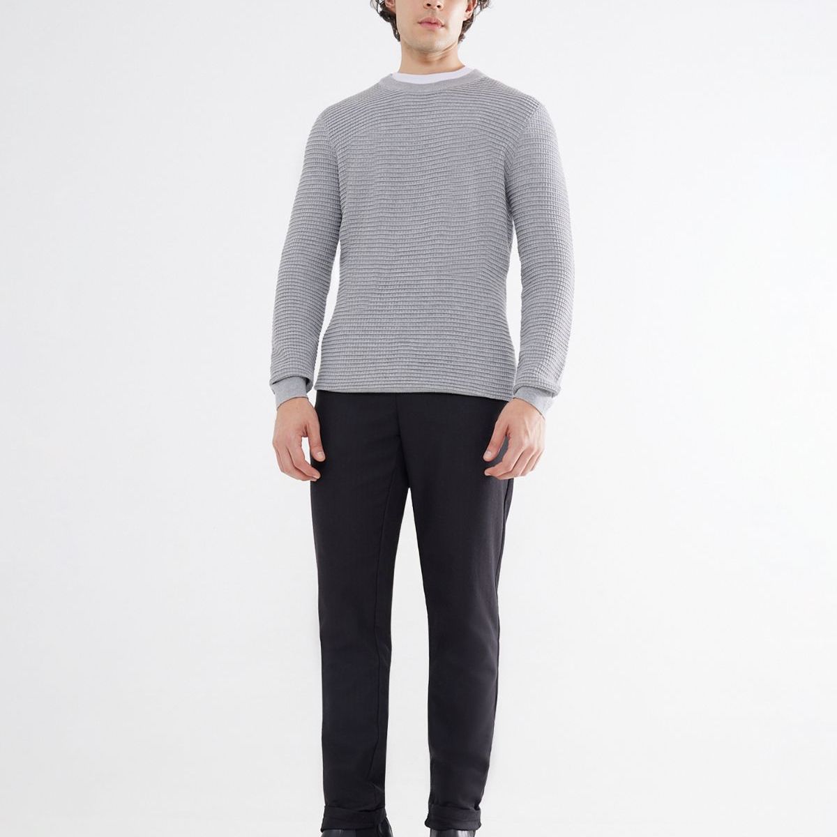 SEVEN SEVEN - Saco Tejido Texturizado  Para Hombre Gris Seven Seven