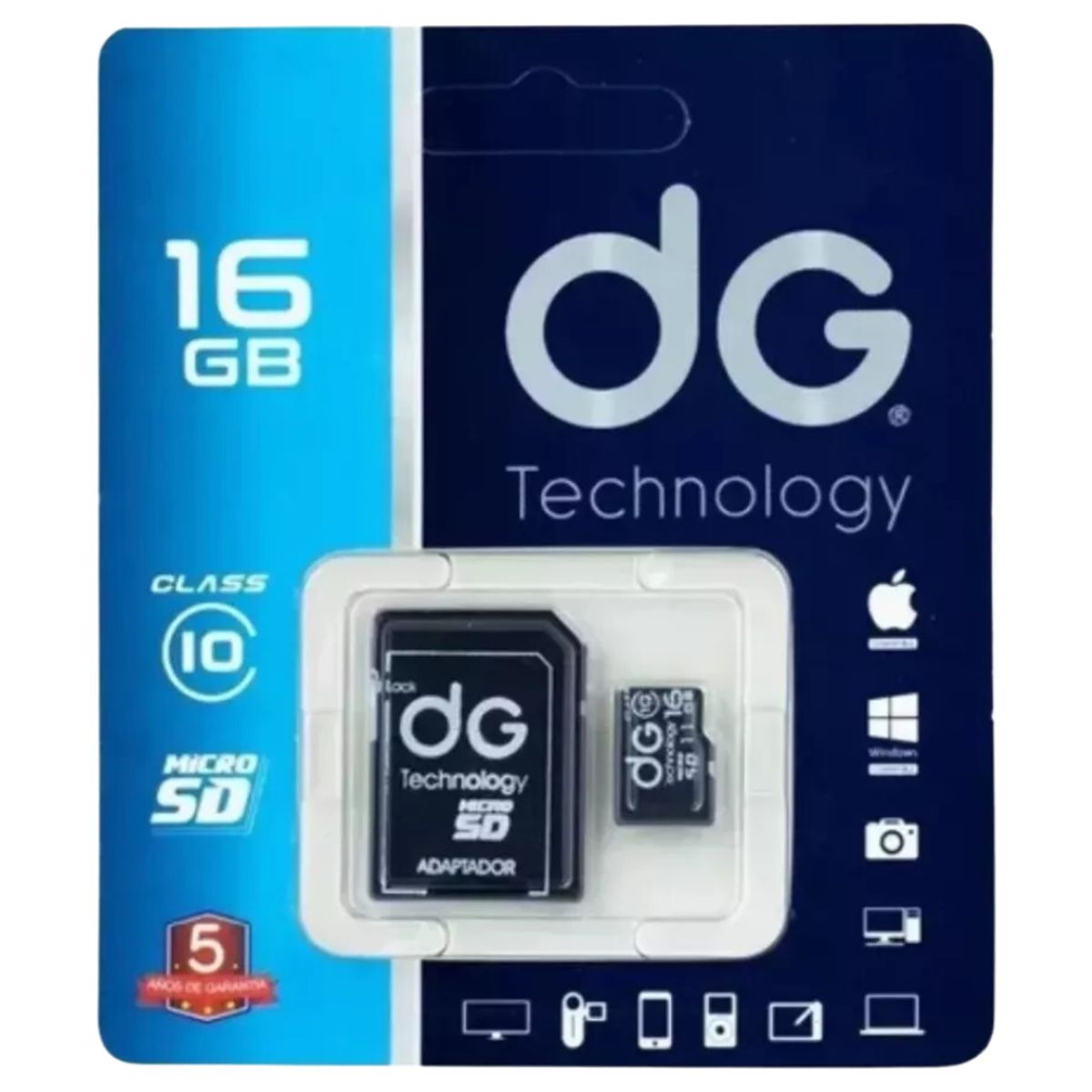 DG - Tarjeta De Memoria MicroSD 16gb Clase 10 Incluye Adaptador