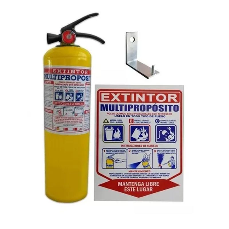 NACIONAL - EXTINTOR MULTIPROPOSITO DE 10 LB INCLUYE SEÑALIZACIÓN Y SOPORTE