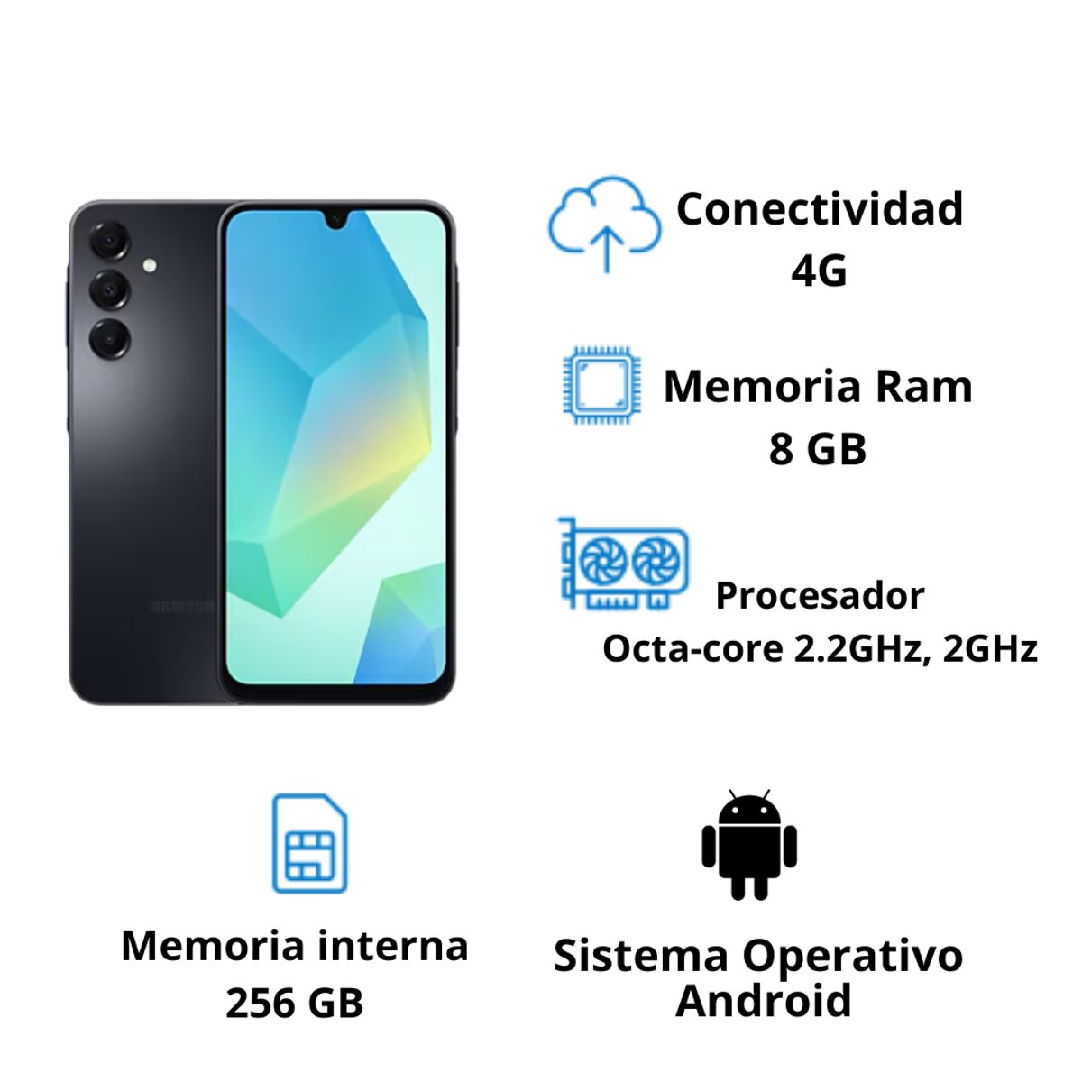 SAMSUNG - Celular Samsung Galaxy A16 256GB 8GB - Negro